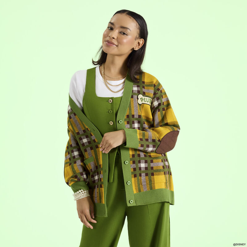 Pluto 95th Anniversary Plaid Knit Cardigan LFlifestyle2 view 3